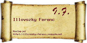 Illovszky Ferenc névjegykártya